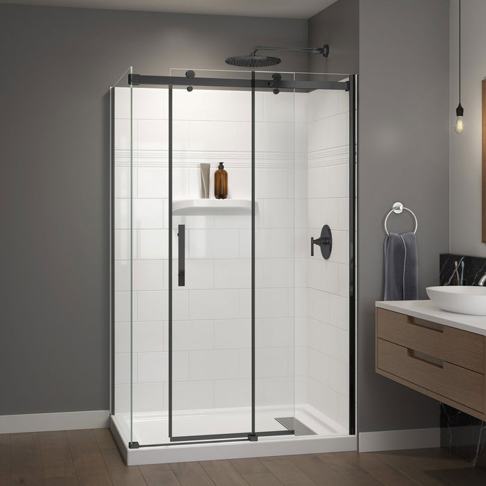 48 x 36 rectangular alcove shower with base, door and side panel