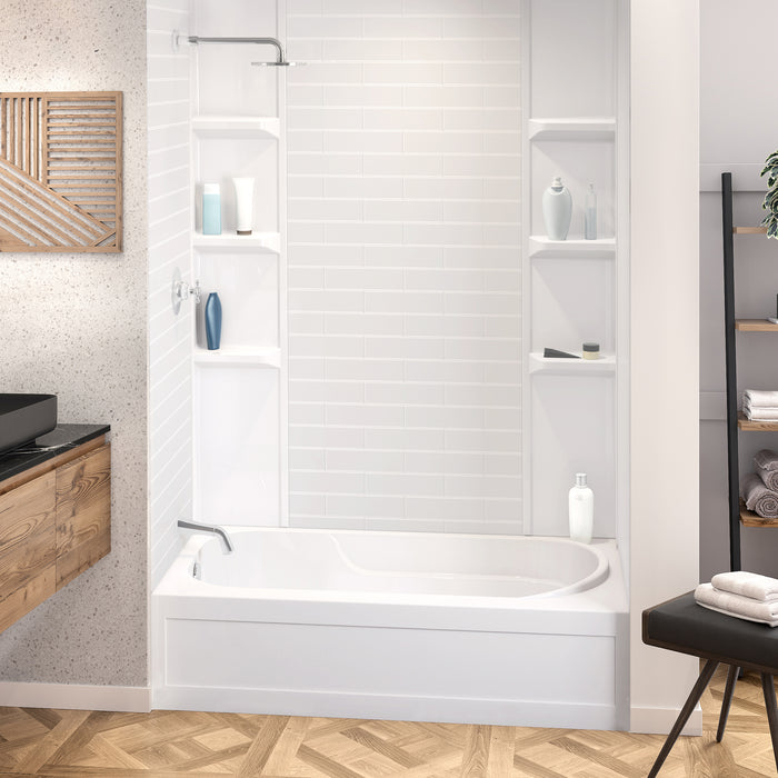 80 in. high polystyrene tub or shower surround with shelves (5-piece) - Subway Tiles & Large Basic Shelves