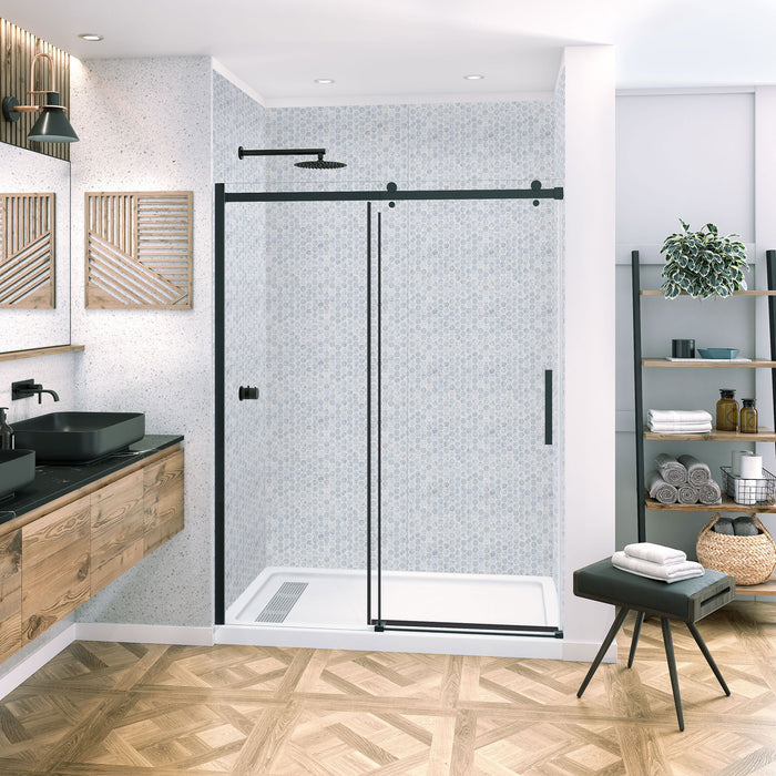60 x 32 all-in-one alcove shower kit with decorative wall panels