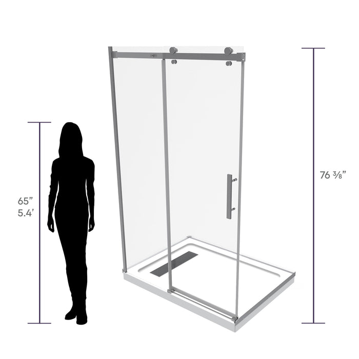 60 x 32 rectangular alcove shower with base and door